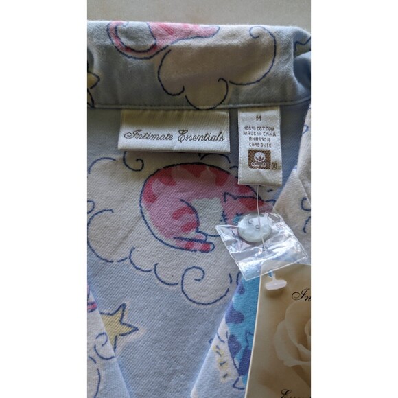 Intimate Essentials Cat On Cloud Print 2 Pc Capri Pajama Set Cotton Knit Size M - Picture 8 of 10